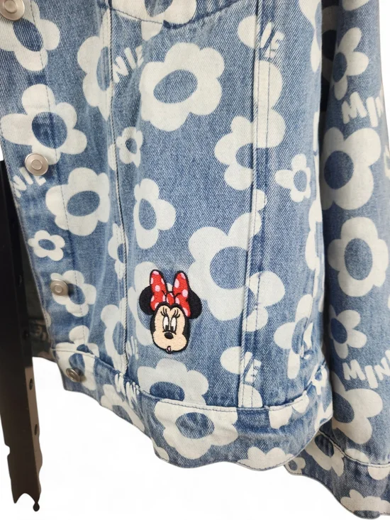 NWT Disney Light Blue Floral Print Denim Jacket with Minnie Motif - Picture 3 of 8